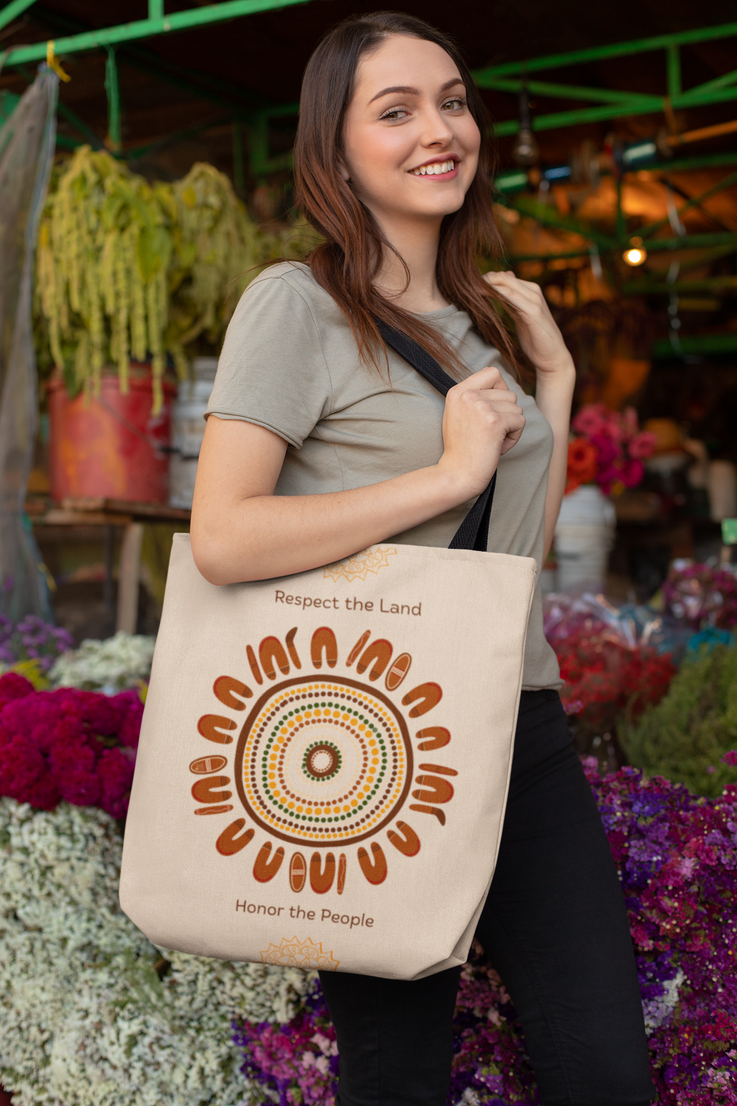 'Respect the Land, Honor the People' Design [Tote Bag]